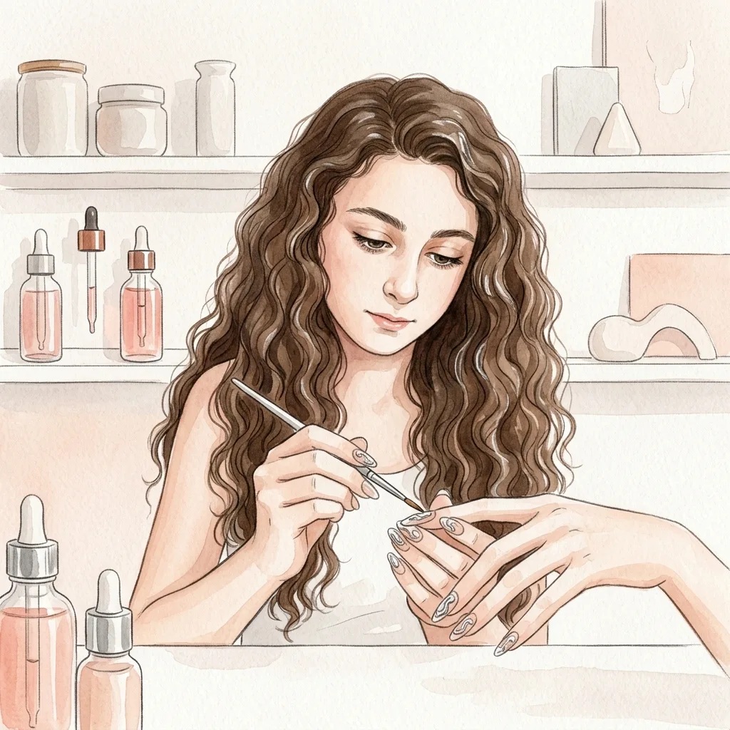 Eliya performing precision 1:1 cuticle architecture and nail preparation